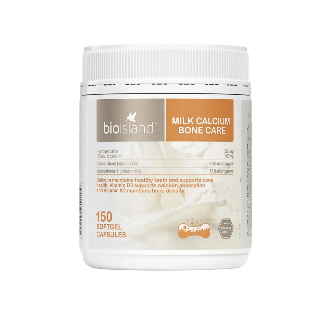 Canxi hữu cơ cho mẹ bầu, Milk Calcium Bone Care L/150V BIOISLAND - Úc
